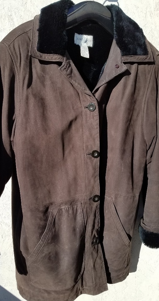 Nordstrom Dark Brown Suede Leather Jacket